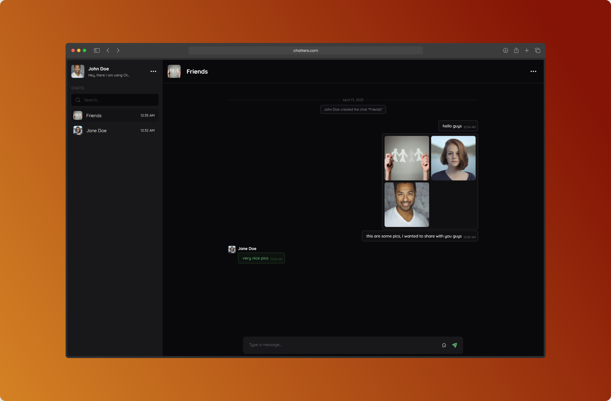 chat app screenshot
